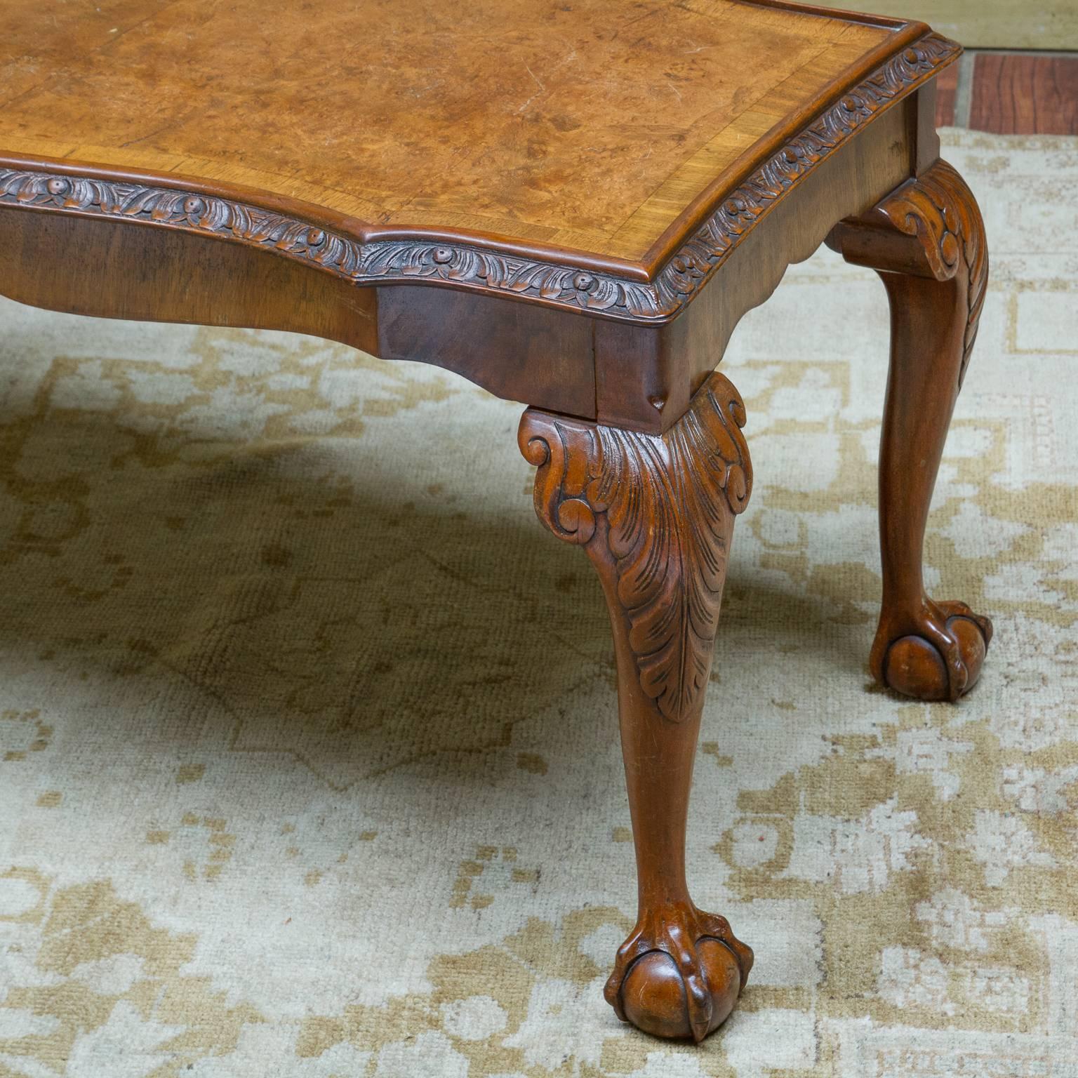 English Chippendale Walnut Cocktail Table
