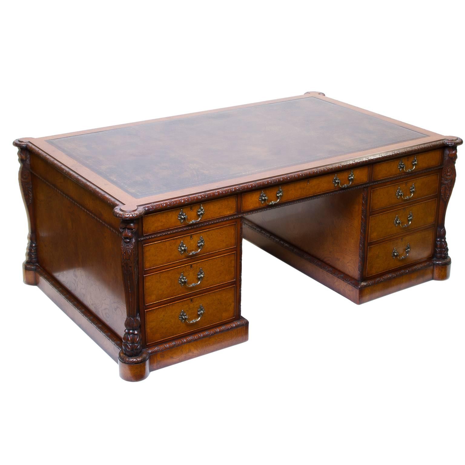 English Made Chippendale Partners Desk