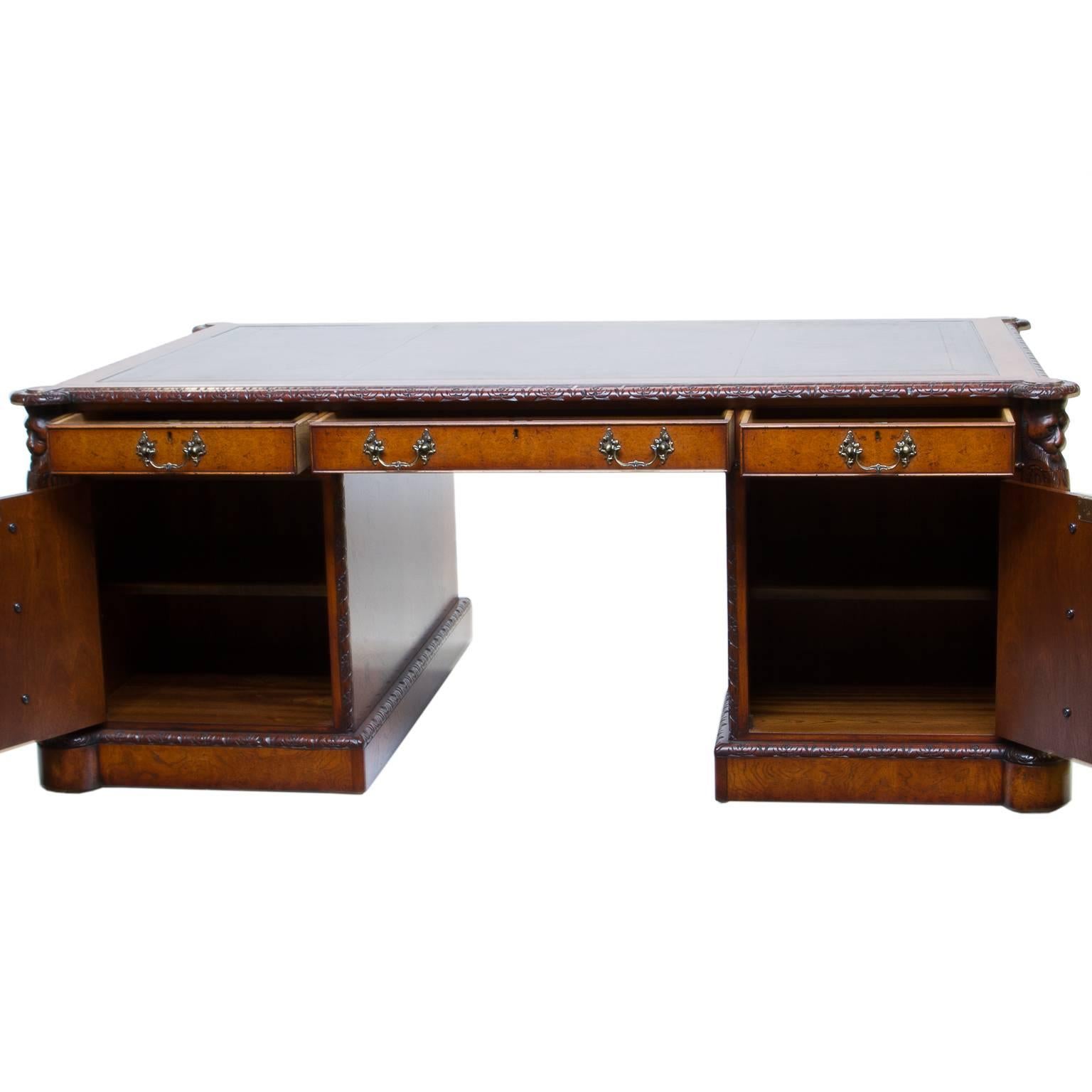 Late 20th Century English Made Chippendale Partners Desk