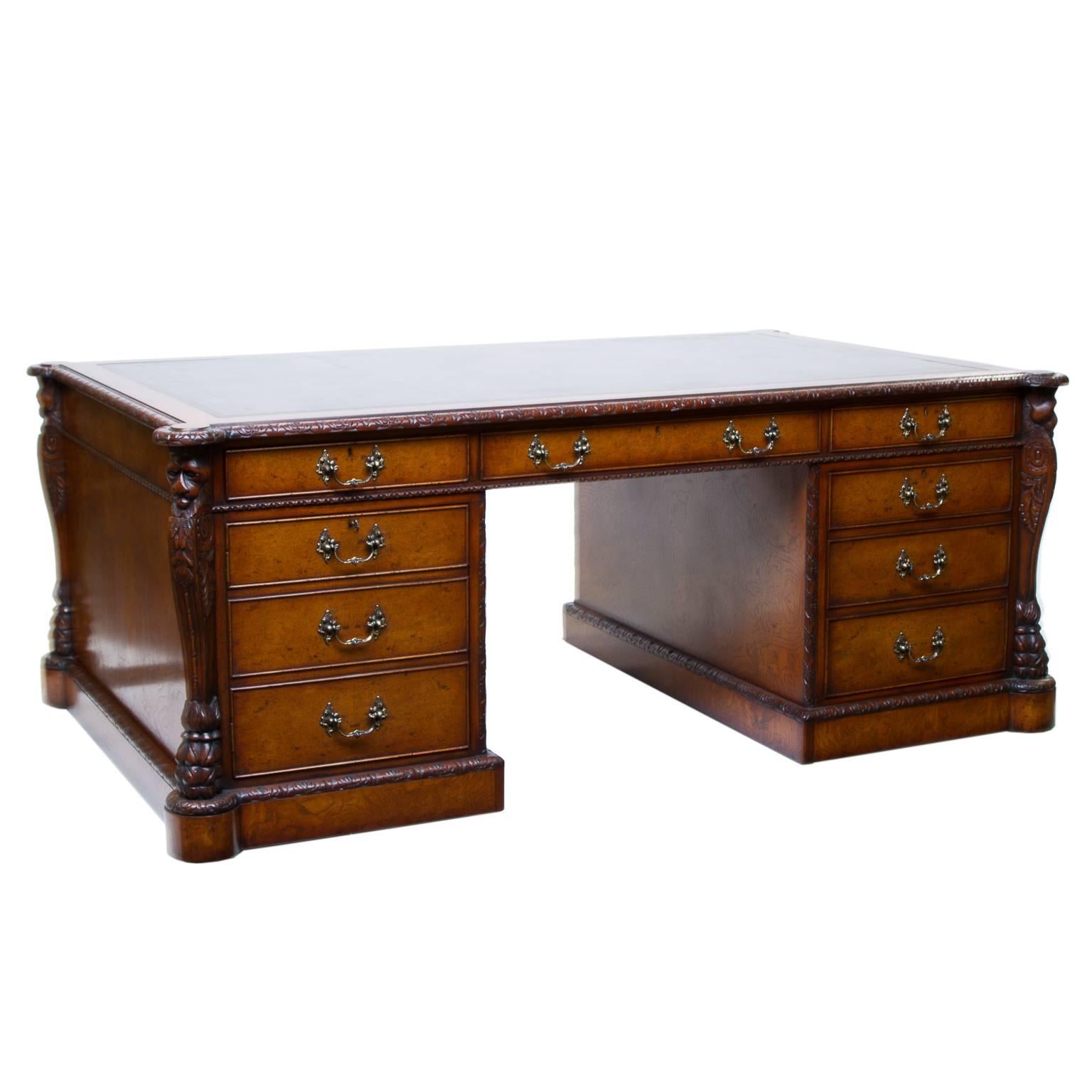 English Made Chippendale Partners Desk 1