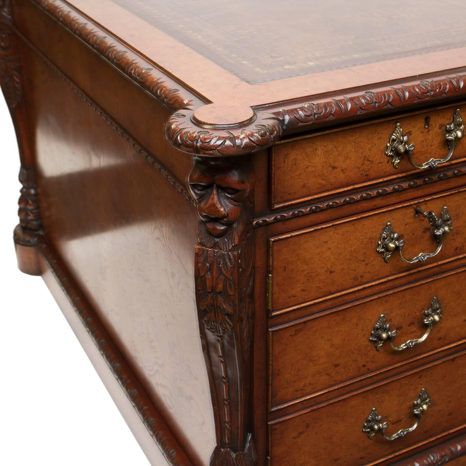 English Made Chippendale Partners Desk 2