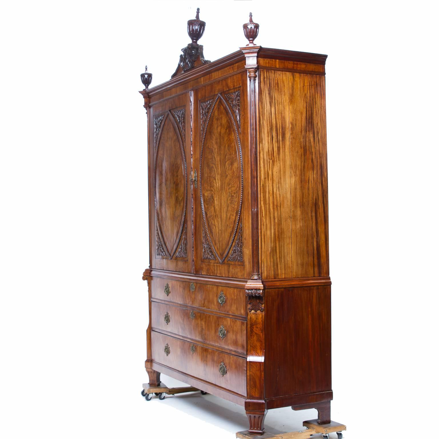 Late 18th Century 18th Century, Dutch, Louis XVI Mahogany Cabinet