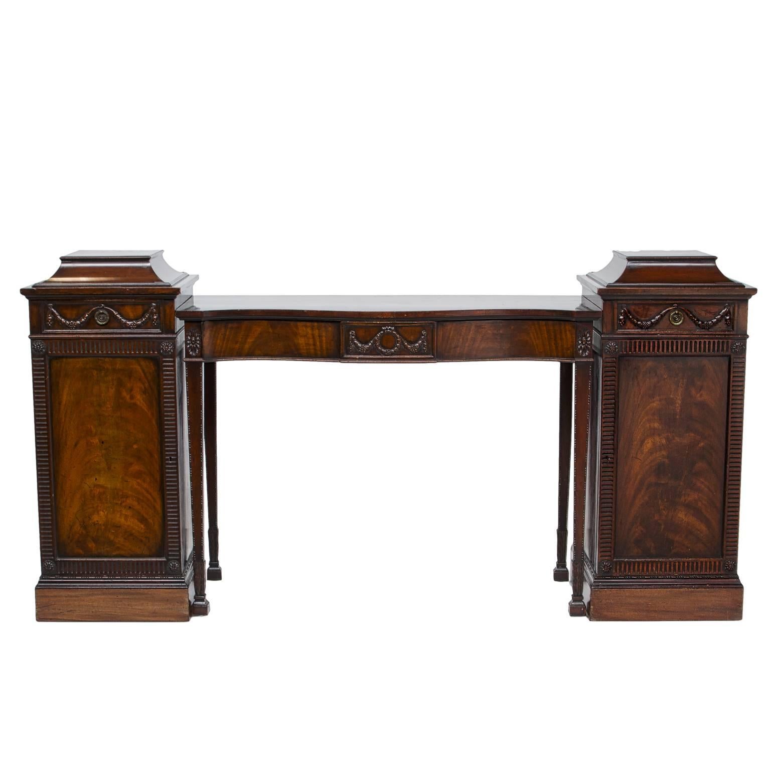 19th Century Adams Style Pedestal or Console Sideboard