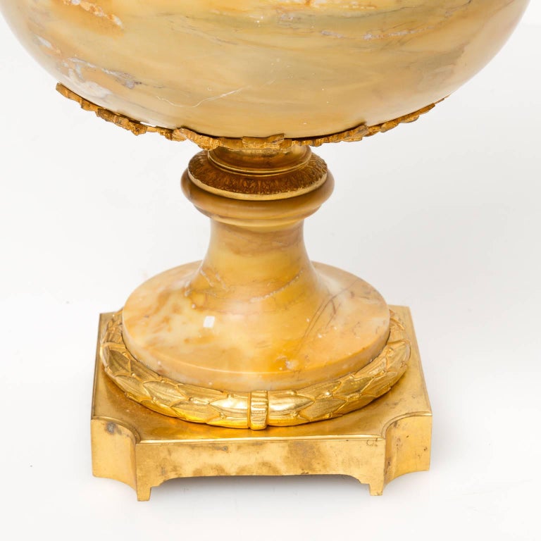 19th Century Louis XVI Marble and Ormolu Large Urns For Sale 6