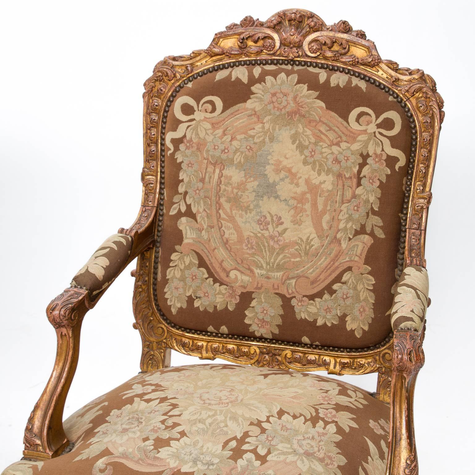 19th Century Louis XV Pair of Fauteuils In Good Condition In Hixson, TN