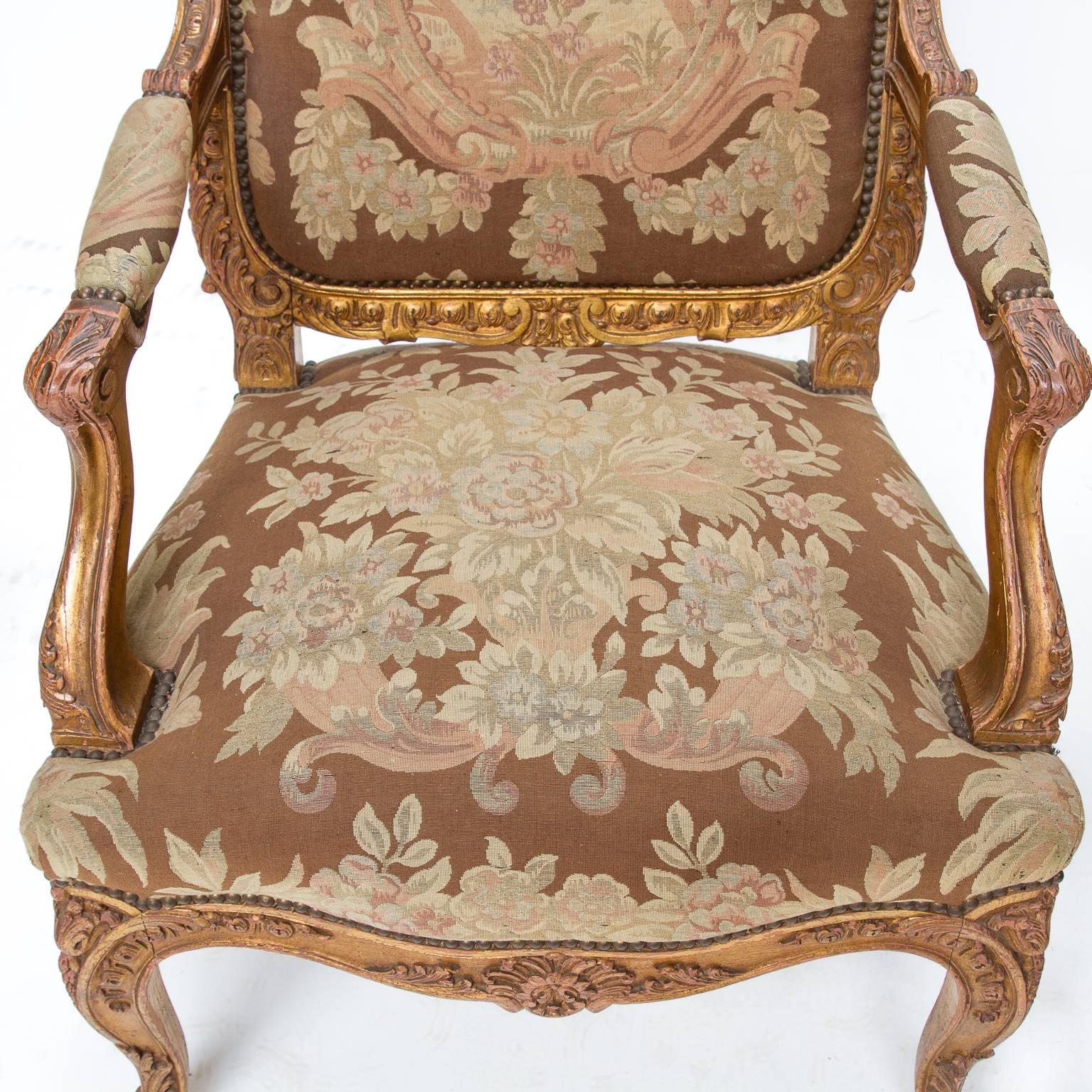 19th Century Louis XV Pair of Fauteuils 3