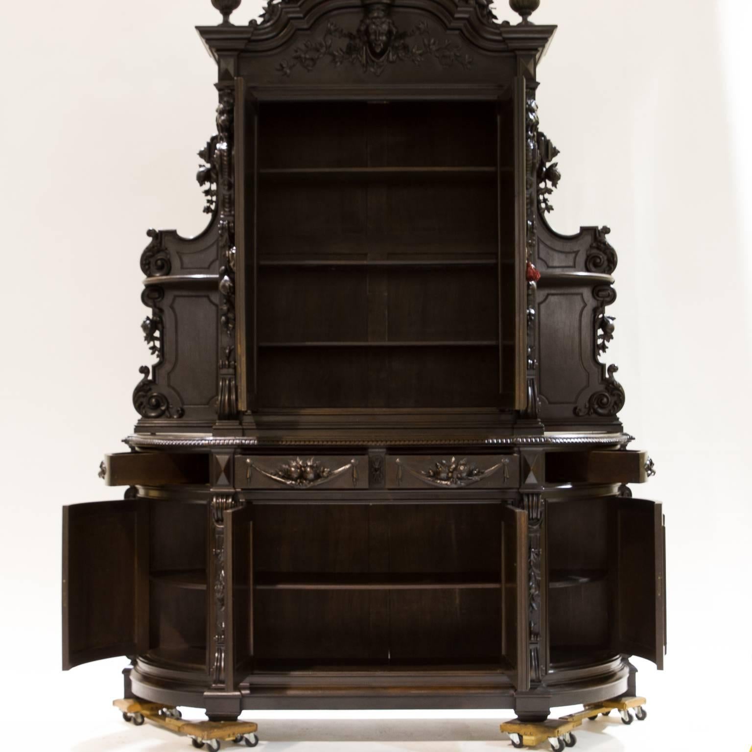 Mid-19th Century 19th Century, French Renaissance Walnut Cabinet For Sale