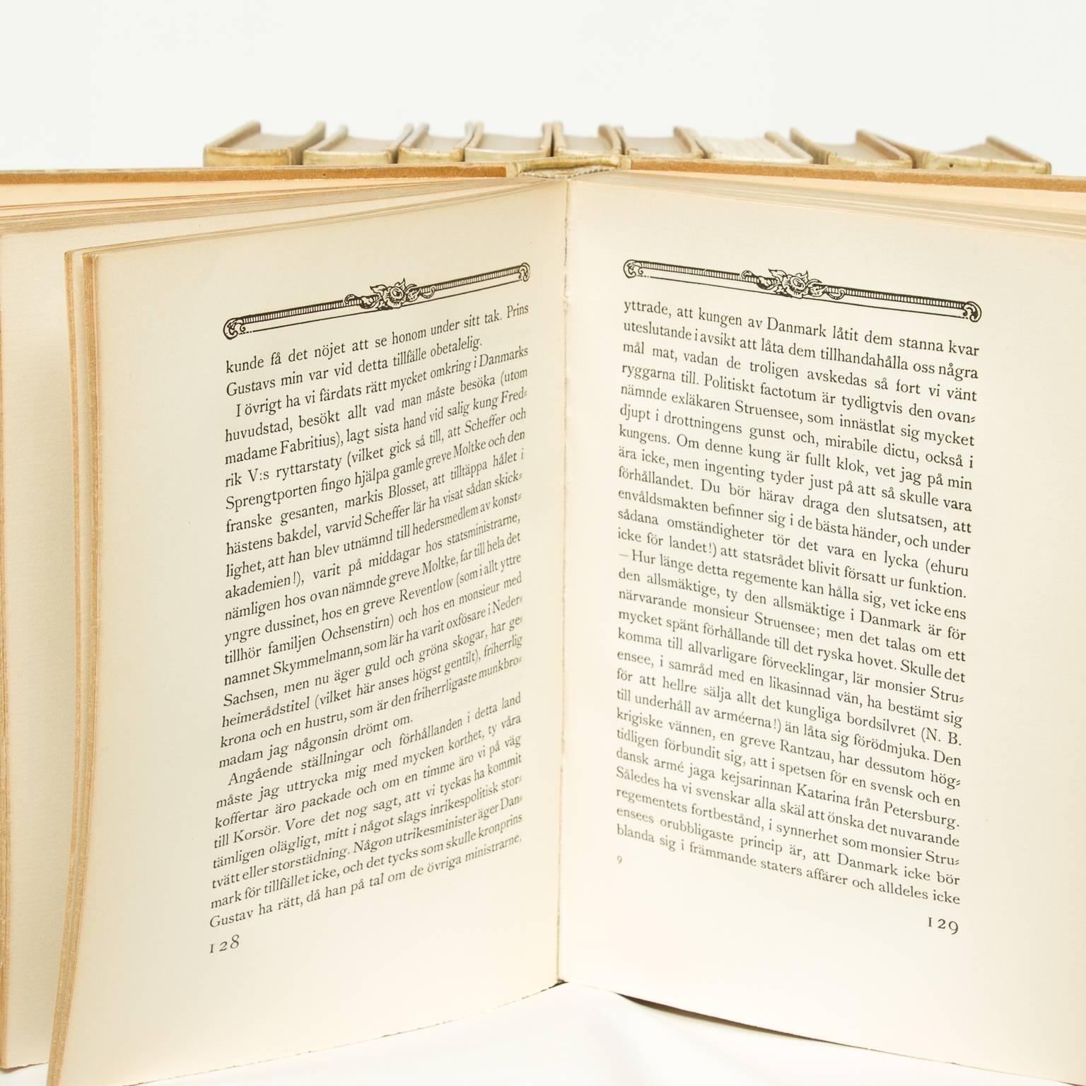 Gustavian Set of Ten Swedish Leather Bound Books