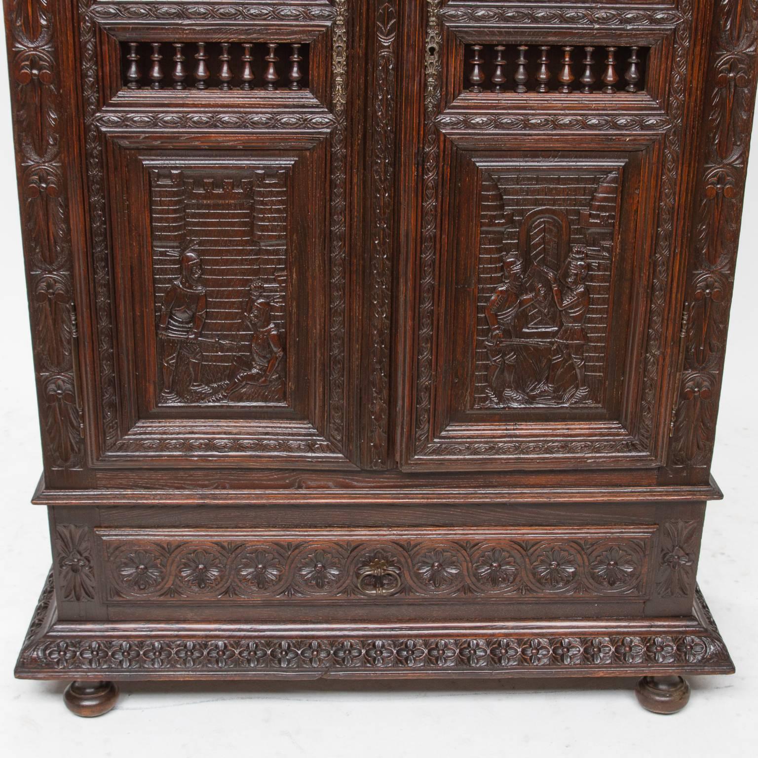 Country 19th Century Brittney Oak Armoire
