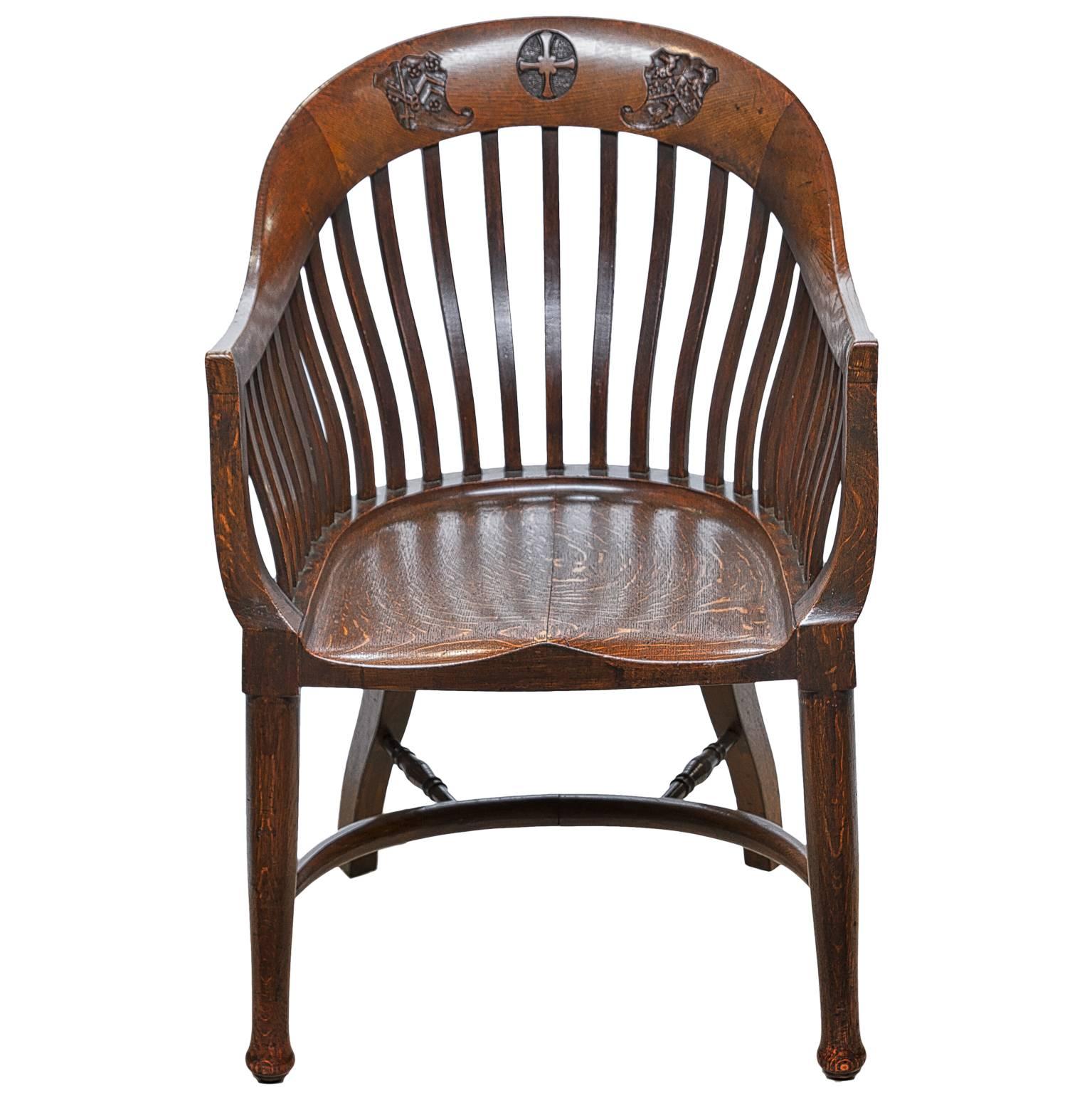 Vintage Barrel Back Headmaster's Chair