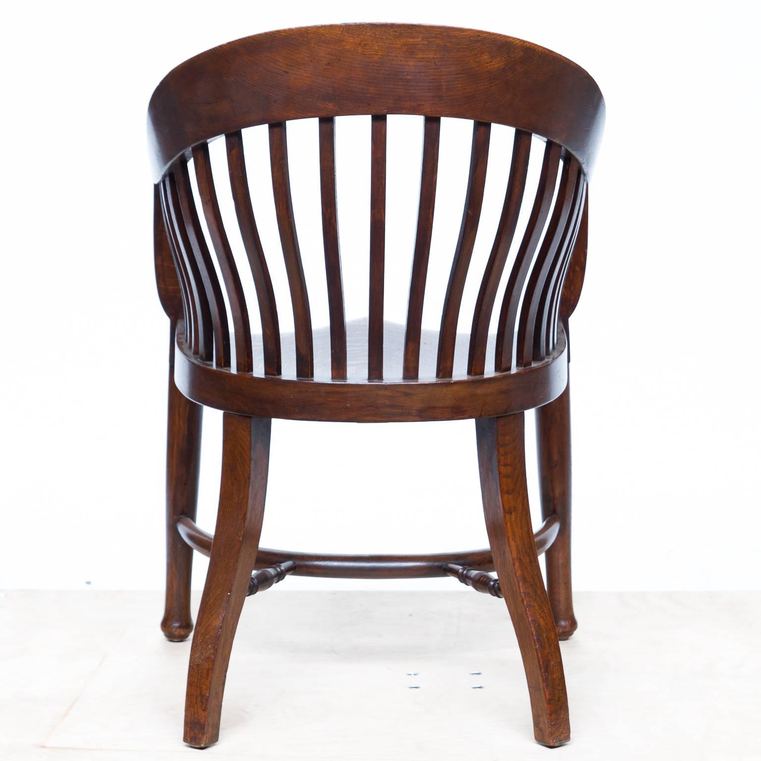 Arts and Crafts Vintage Barrel Back Headmaster's Chair