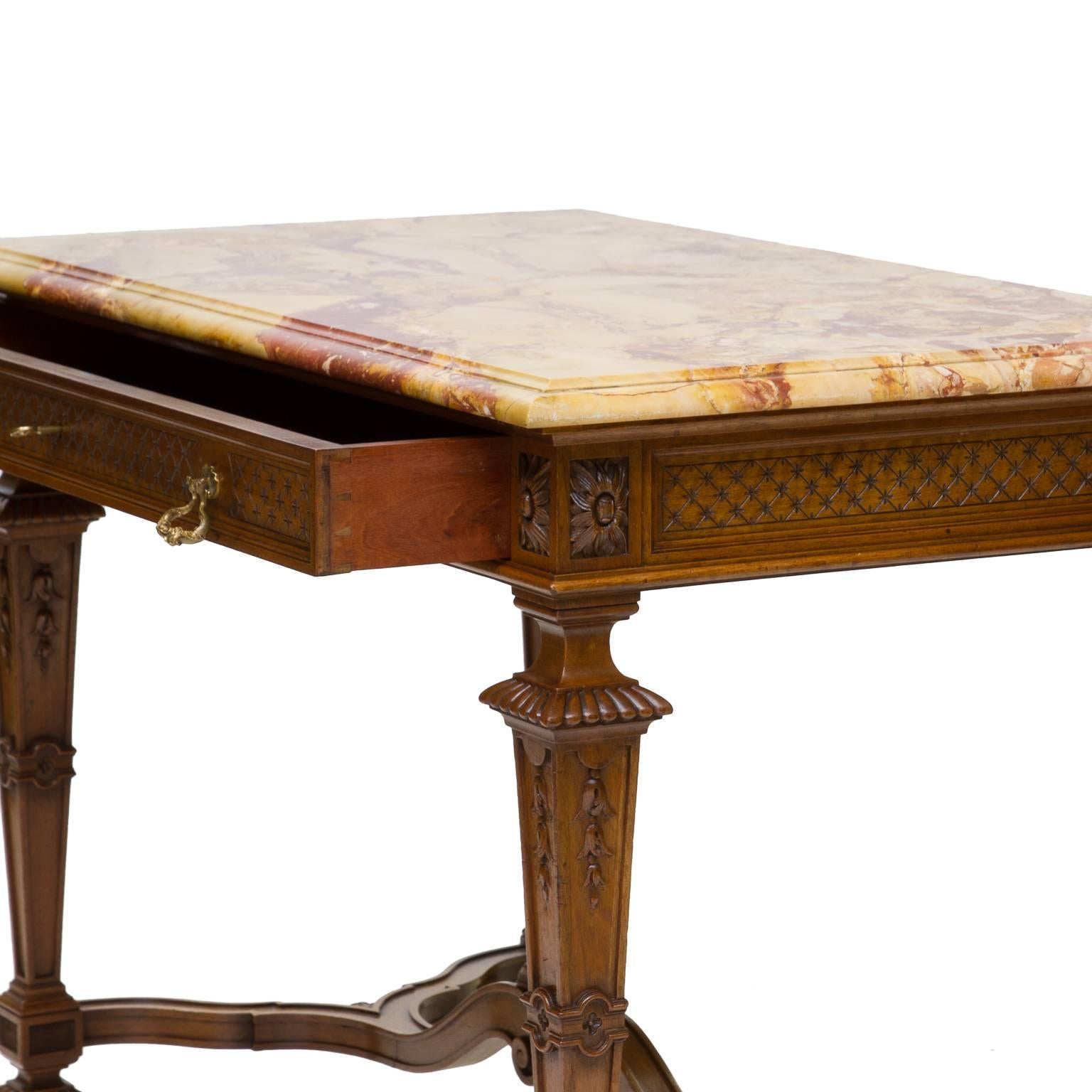 19th Century, French Renaissance Marble-Top Table 2