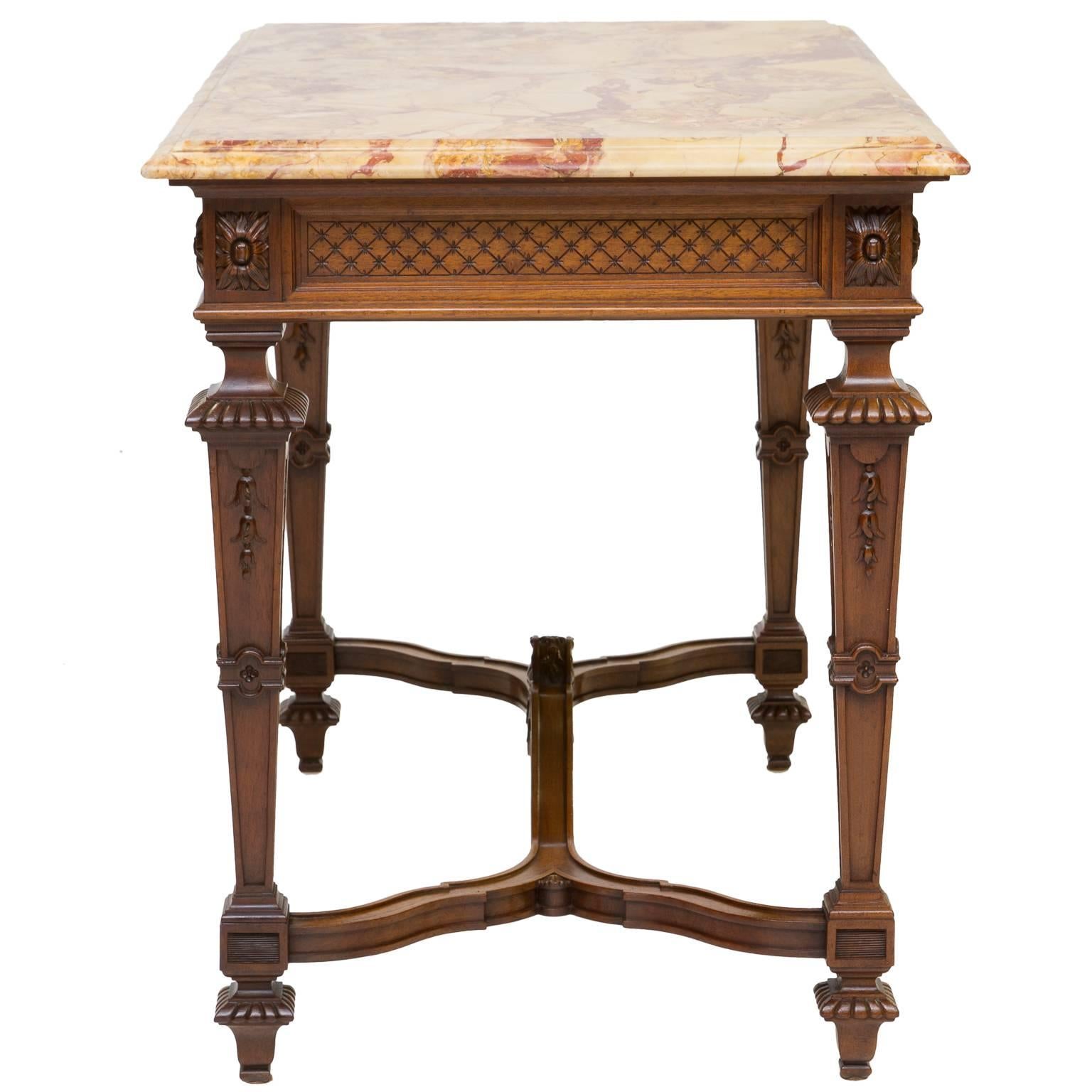 19th Century, French Renaissance Marble-Top Table 4