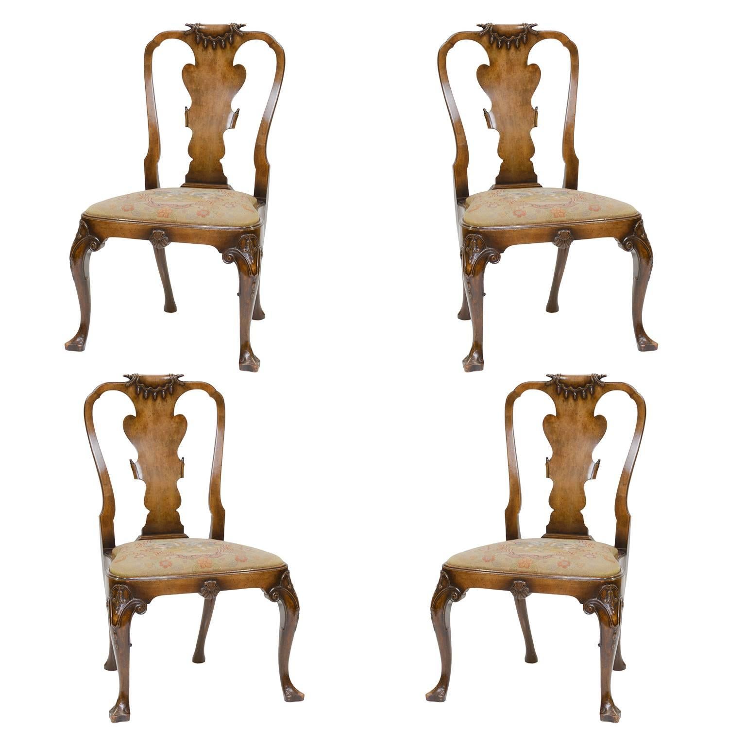 19th Century English Walnut Side Chairs