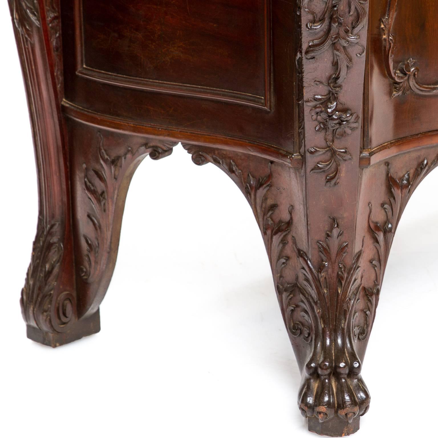 Chippendale 19th Century English Mahogany Commode signed 
