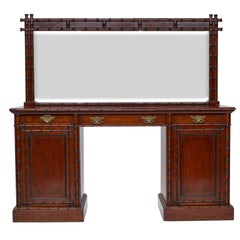 19th Century English Pedestal Sideboard with Mirror Back