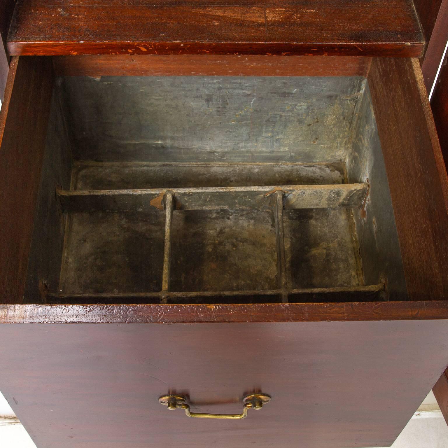 Ebony 19th Century English Pedestal Sideboard with Mirror Back