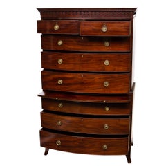 19th Century Bow Front Chest on Chest