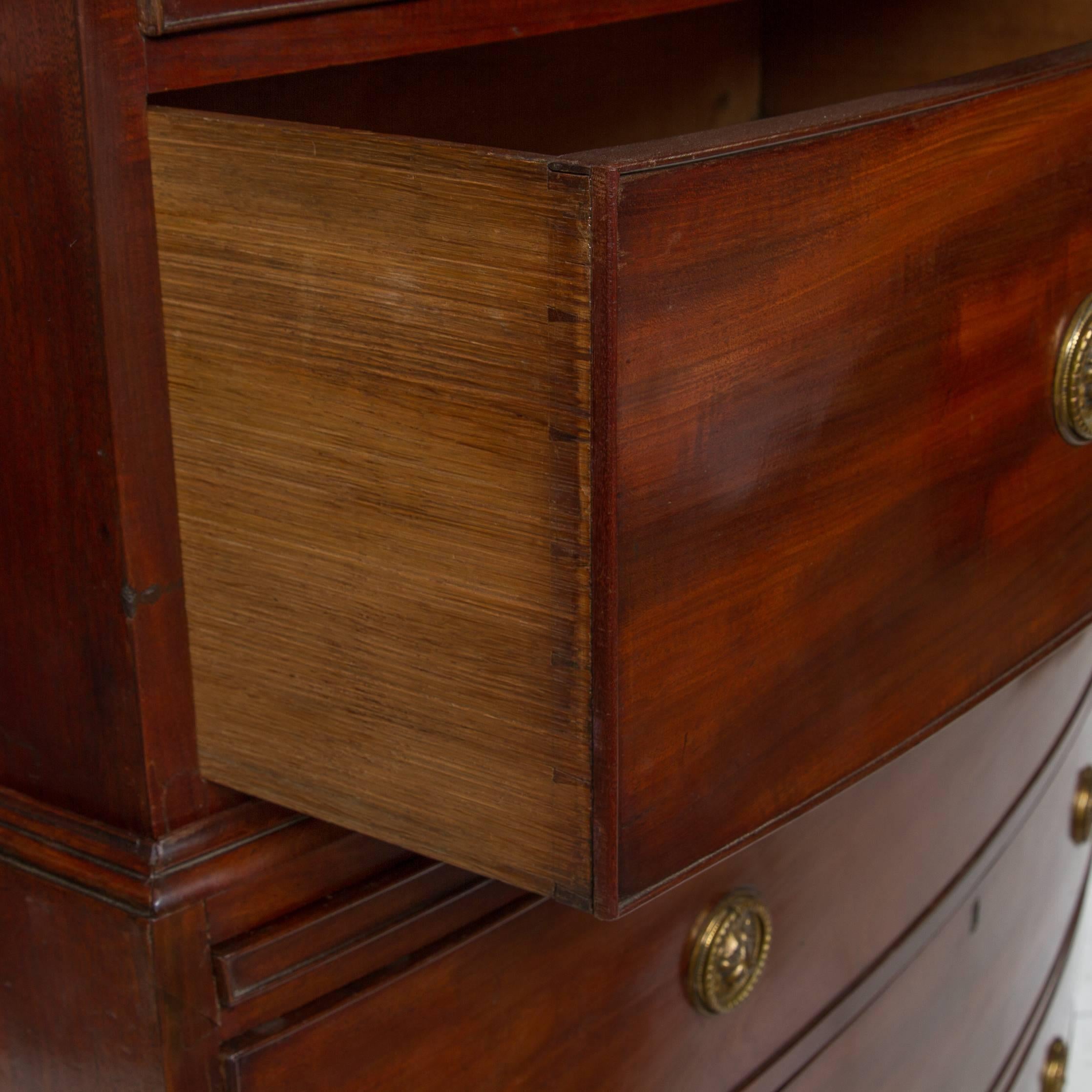 19th Century Bow Front Chest on Chest 1