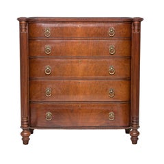 19th C English Regency Tall Chest of Drawers