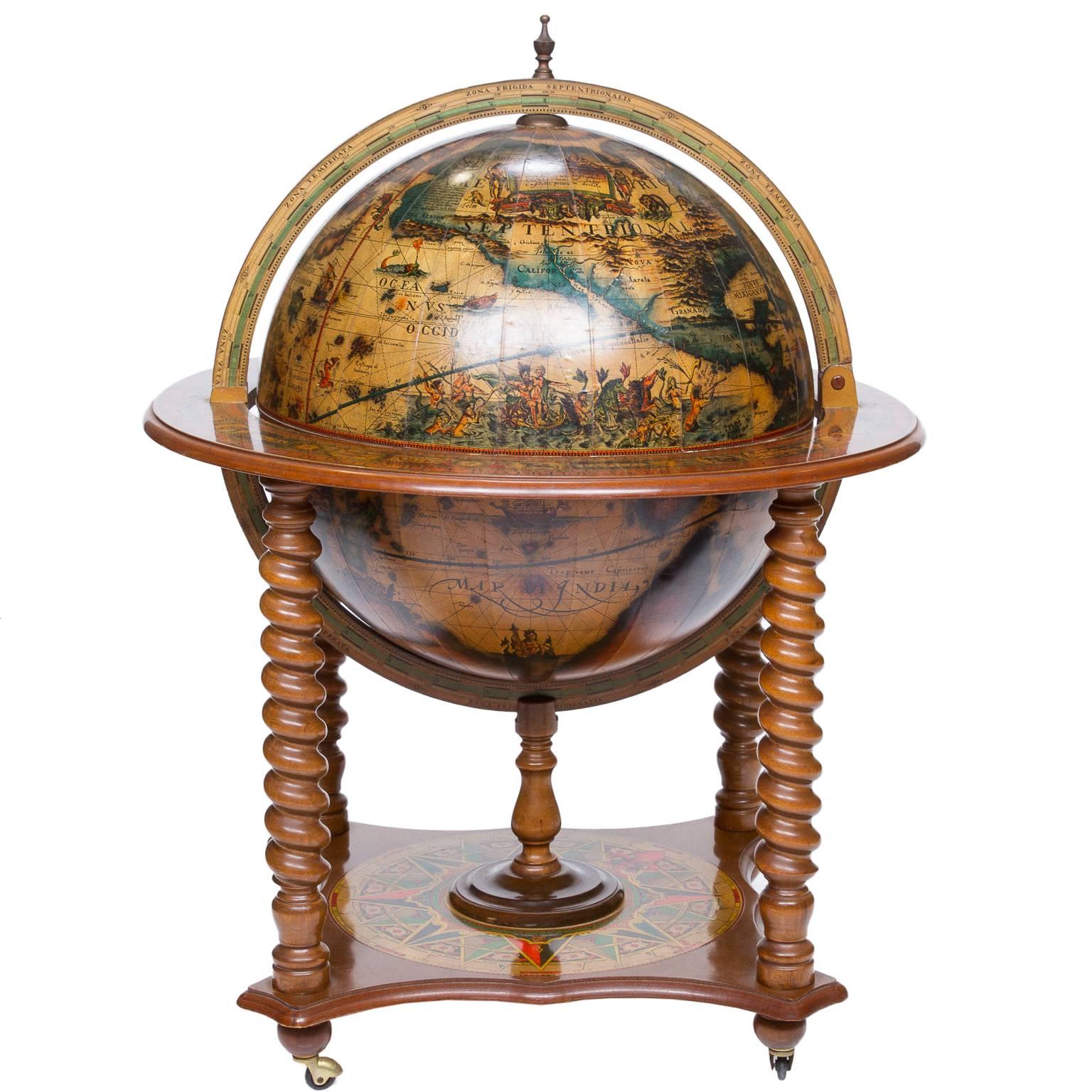 antique globe on stand