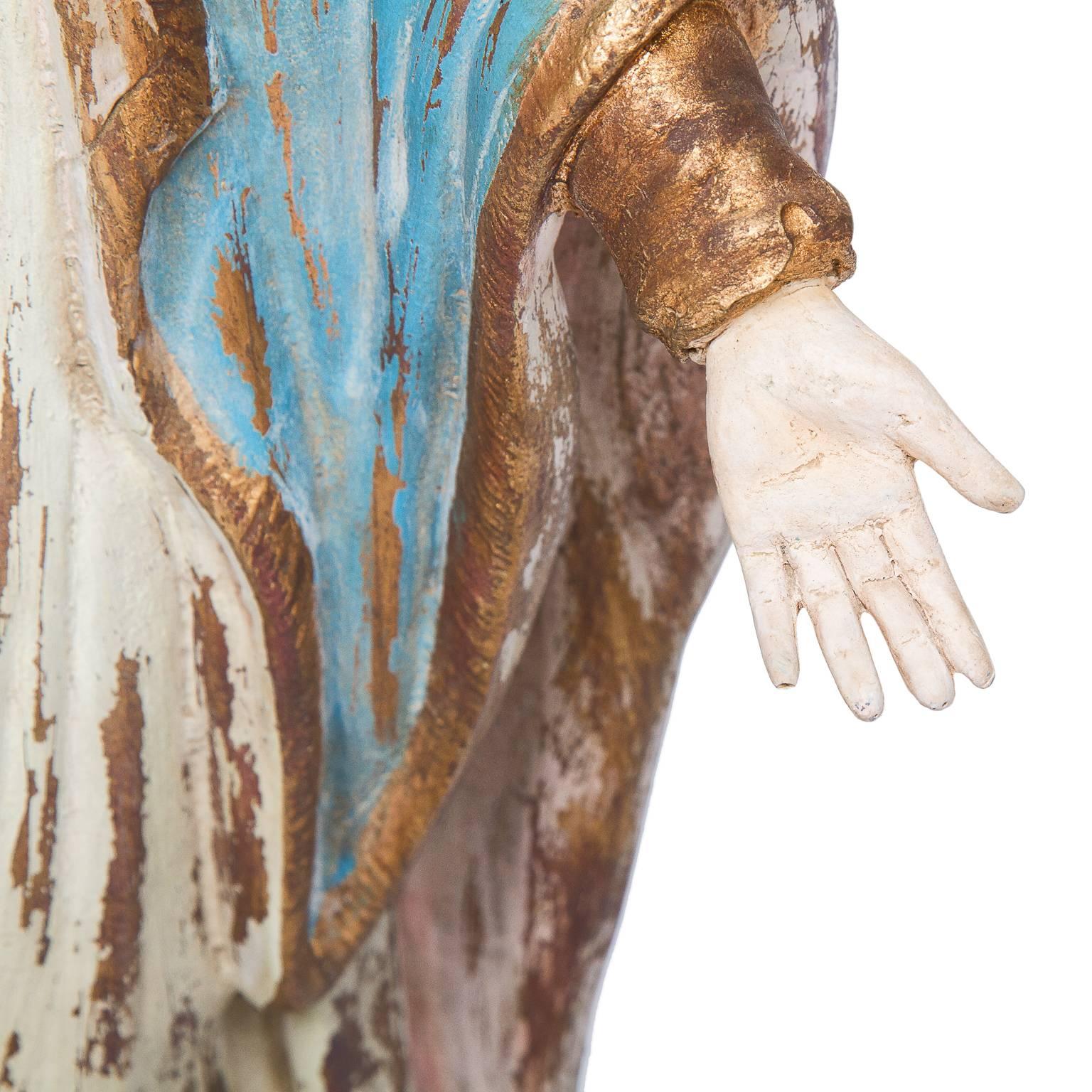 American Vintage Papier Mâché Sculpture of the Virgin Mary