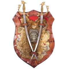 Italian Crest with a Breast Plate, Fur and Swords