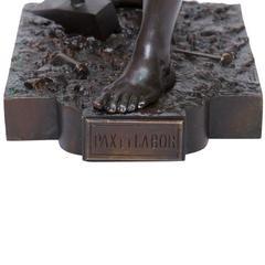 French Bronze Statue, Pax et Labor by E. L. Picault