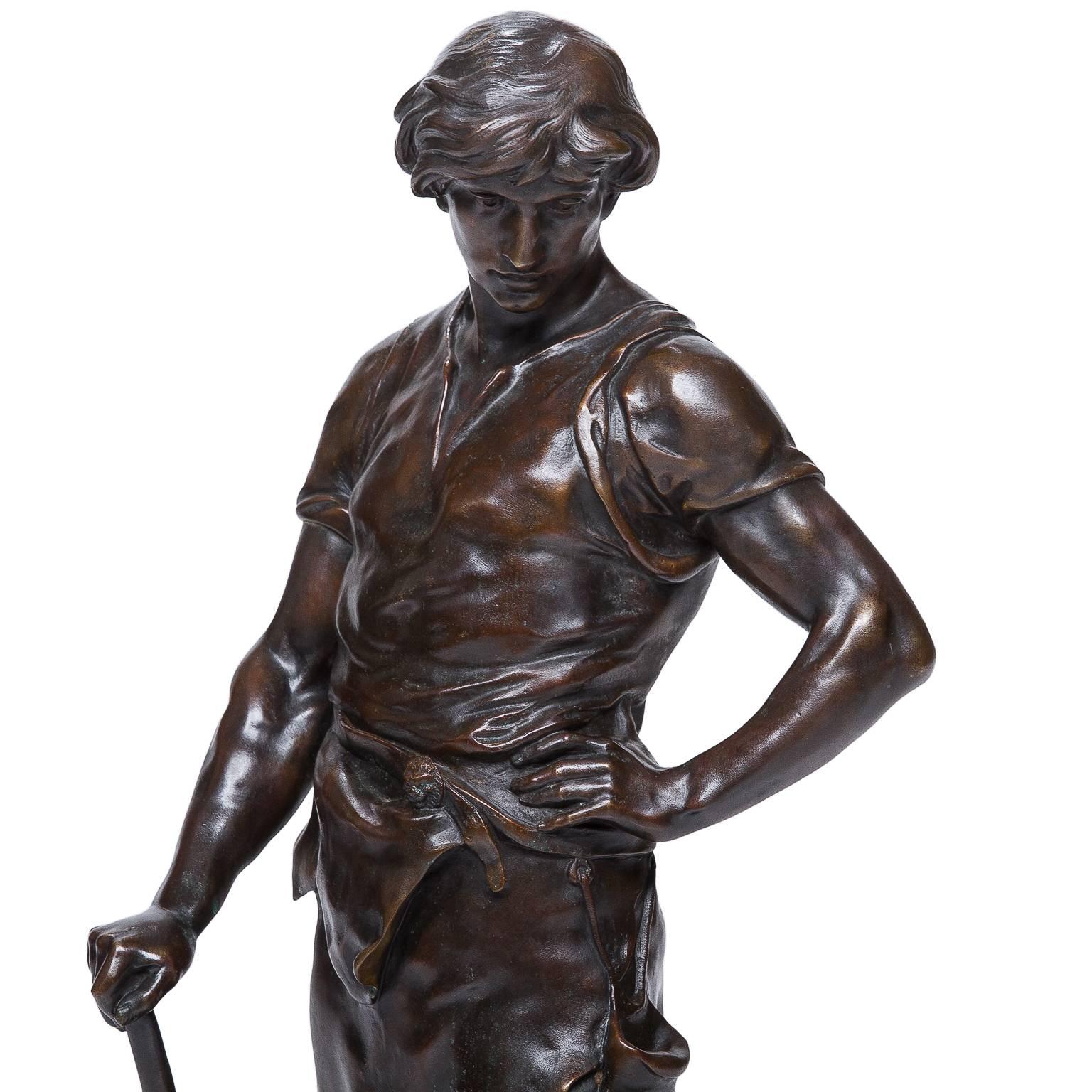 Neoclassical Revival French Bronze Statue, Pax et Labor by E. L. Picault
