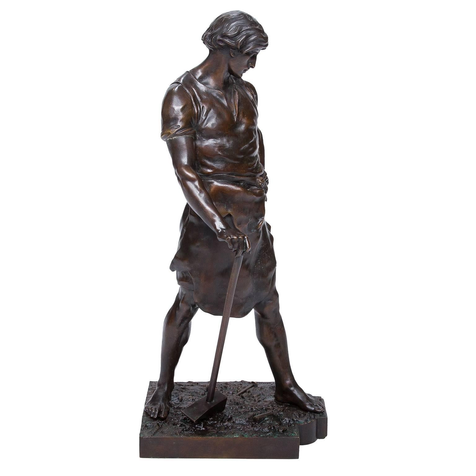 Cast French Bronze Statue, Pax et Labor by E. L. Picault