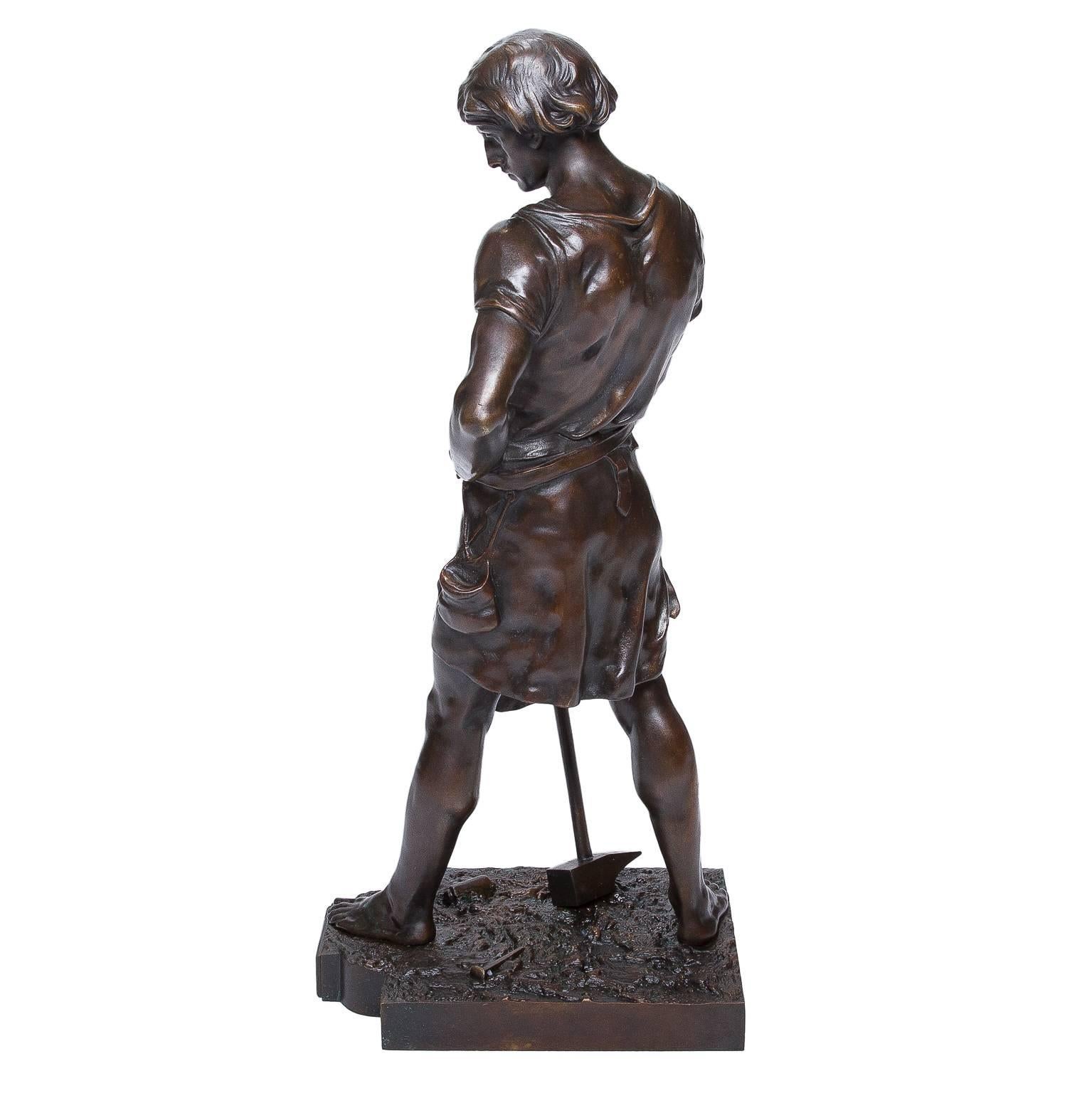 19th Century French Bronze Statue, Pax et Labor by E. L. Picault