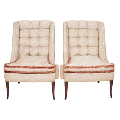 1930s Custom Antique Shabby Chic Wing Chairs