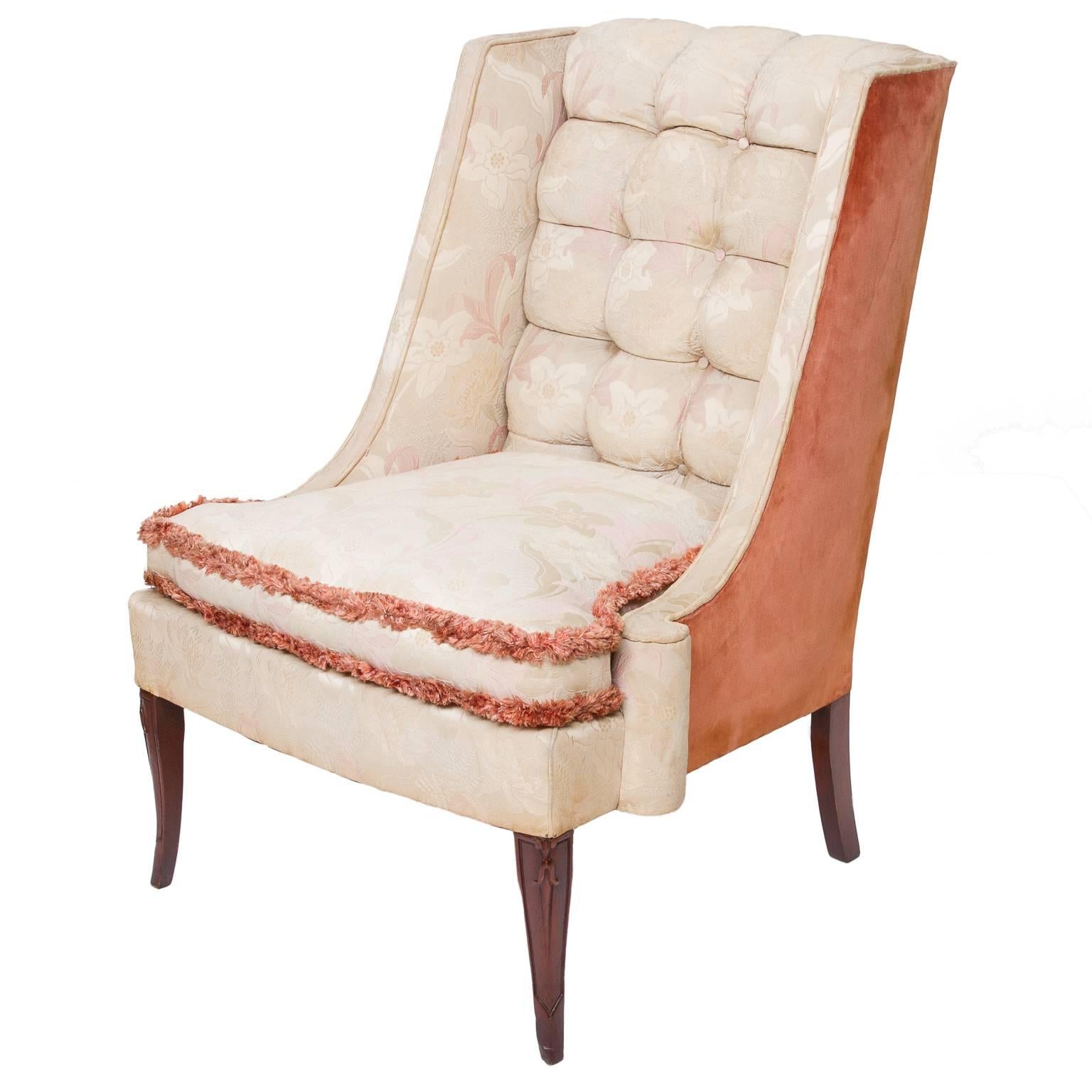 1930s Custom Vintage Shabby Chic Wing Chairs In Excellent Condition In Hixson, TN