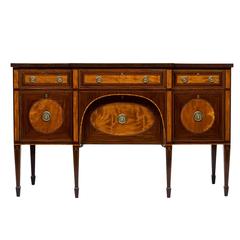 Antique 19th Century Fine Quality Mahogany and Satinwood Breakfront Sideboard