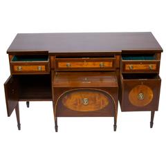 19th Century Fine Quality Mahogany and Satinwood Breakfront Sideboard