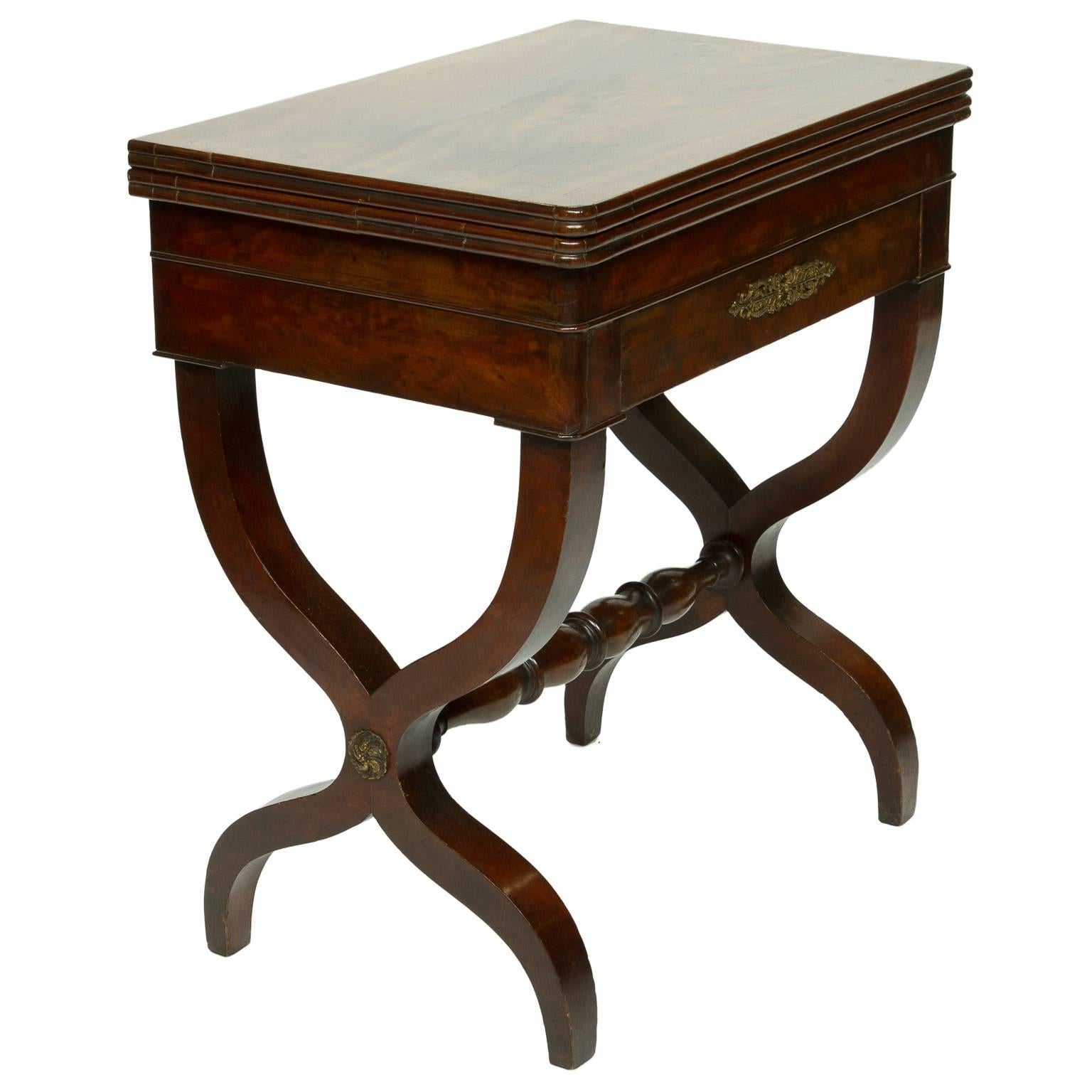 Early 19th Century 19th Century Foldover Empire Side Card Table