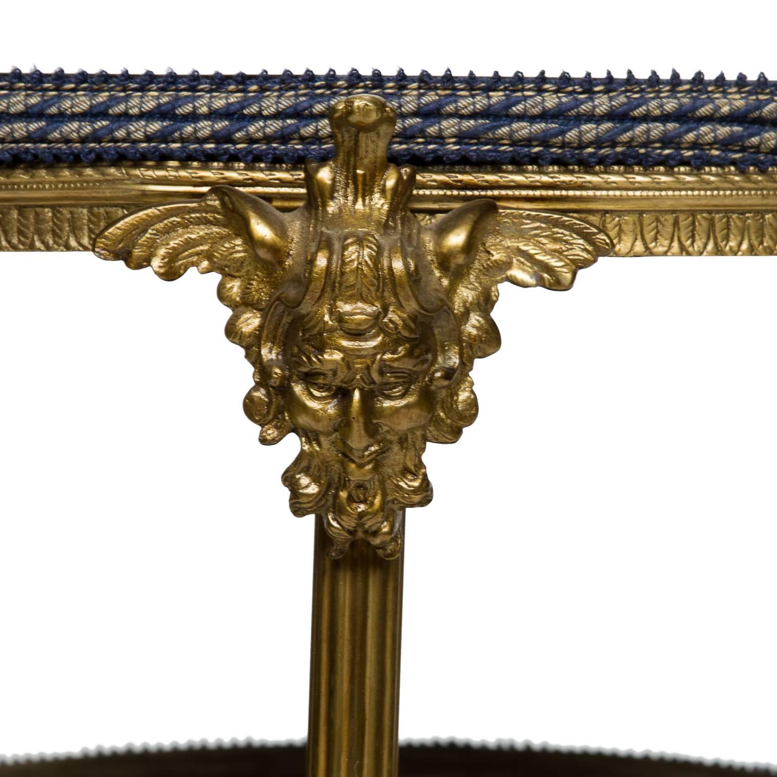 Louis XVI Pair of Italian Ormolu and Brass Two-Tiered Side Tables