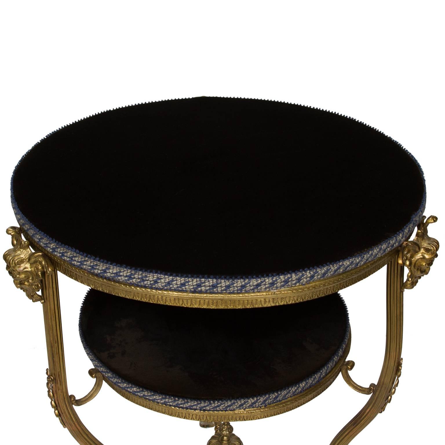 Pair of Italian Ormolu and Brass Two-Tiered Side Tables 1