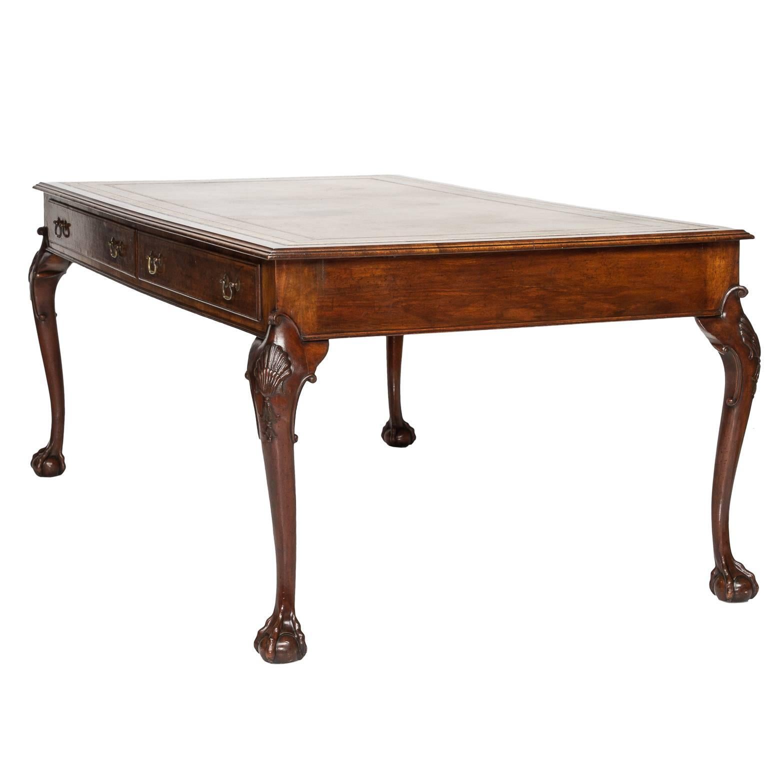 Embossed 19th Century Chippendale Writing Desk