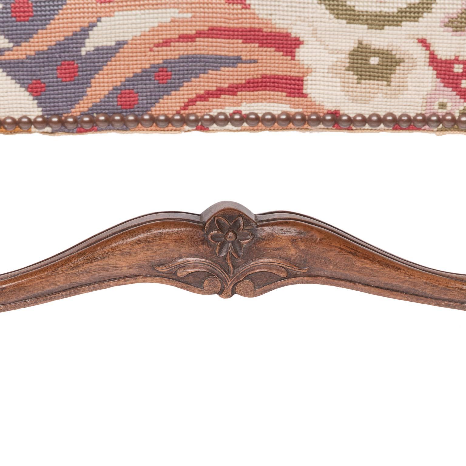 Woodwork 19th Century Louis XIV Style Walnut Armchairs