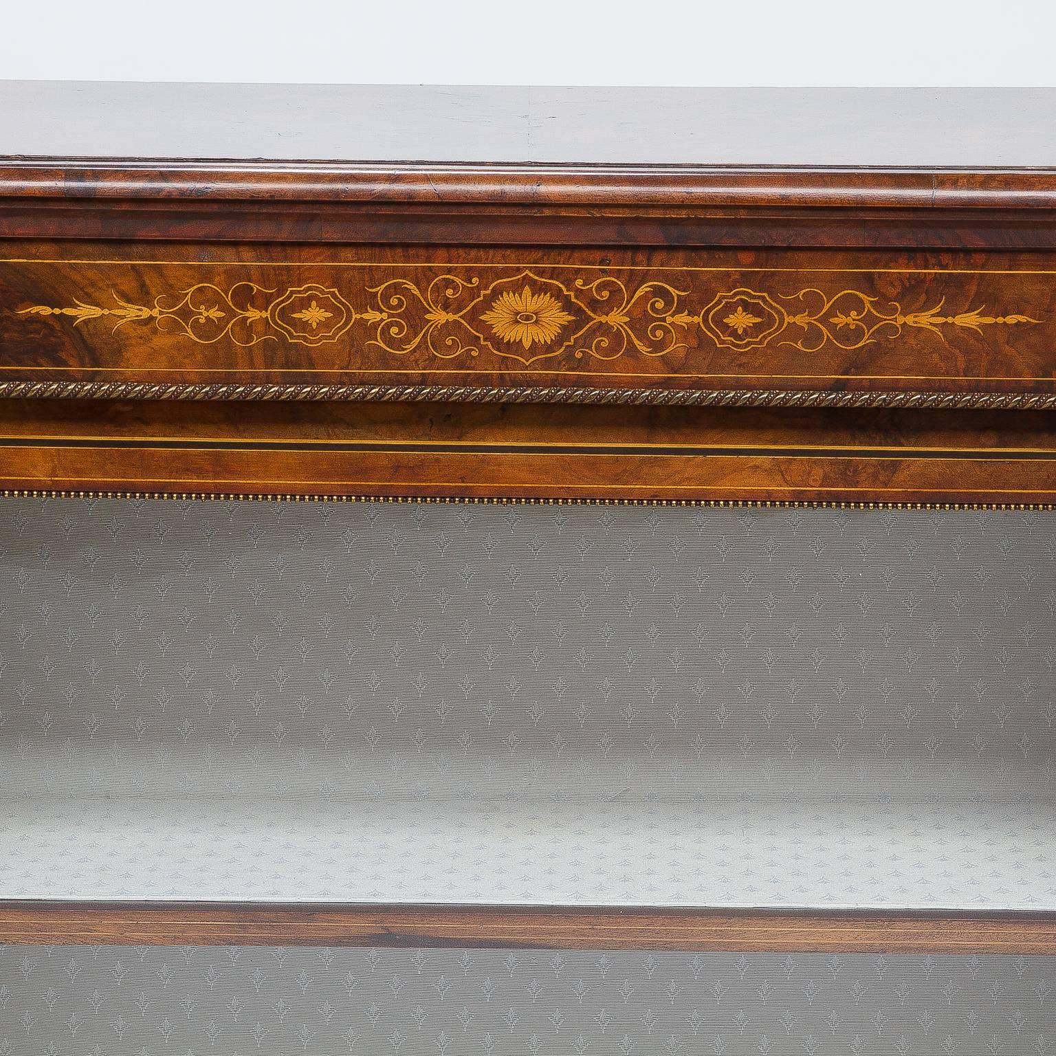 Edwardian 19th Century English Inlaid Narrow Cabinet
