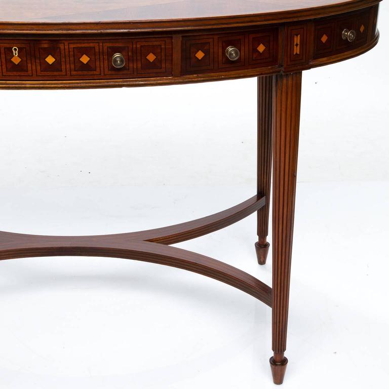 oval writing desk Desk bases are constructed from solid, hand-welded brass hand-styled finishes are carefully applied to achieve a subtle antiqued patina desktops are made of 1/2-thick tempered glass. oval writing desk Desk bases are constructed from solid, hand-welded brass hand-styled finishes are carefully applied to achieve a subtle antiqued patina desktops are made of 1/2-thick tempered glass.