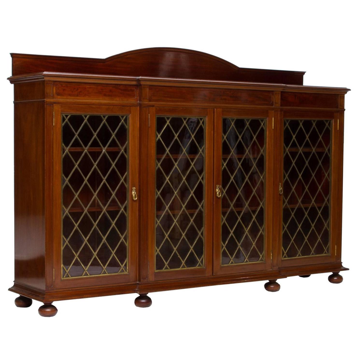 English Mahogany Credenza Bookcase For Sale at 1stdibs