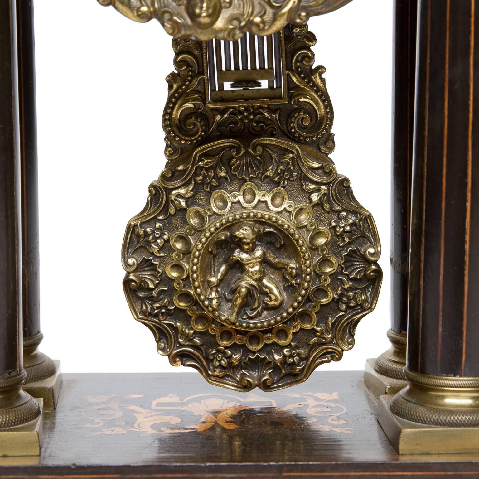 Louis XVI 19th Century French Portico Mantel Clock