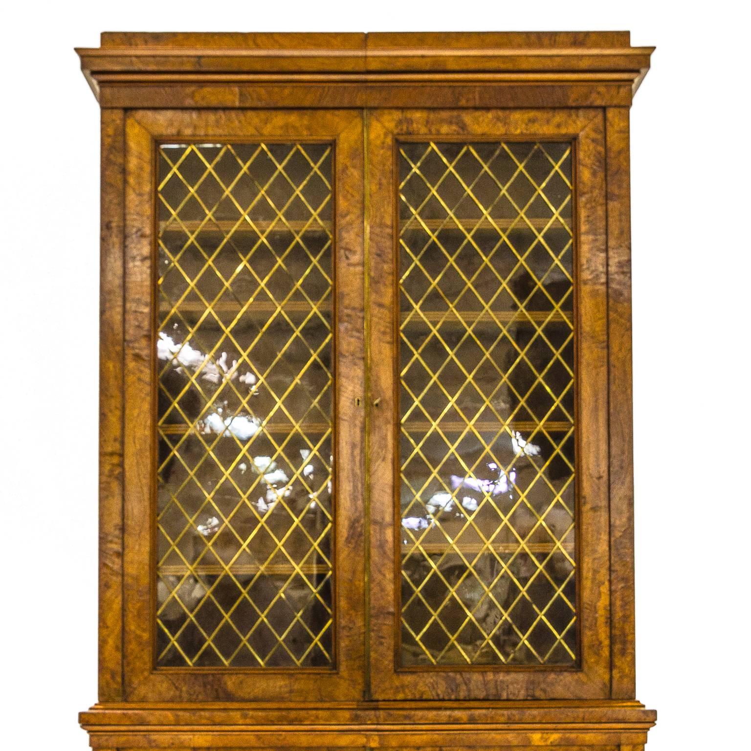 19th Century Regency Pollard Oak Cabinet 1
