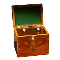 19th Century Sheraton Inlaid Tea Caddy