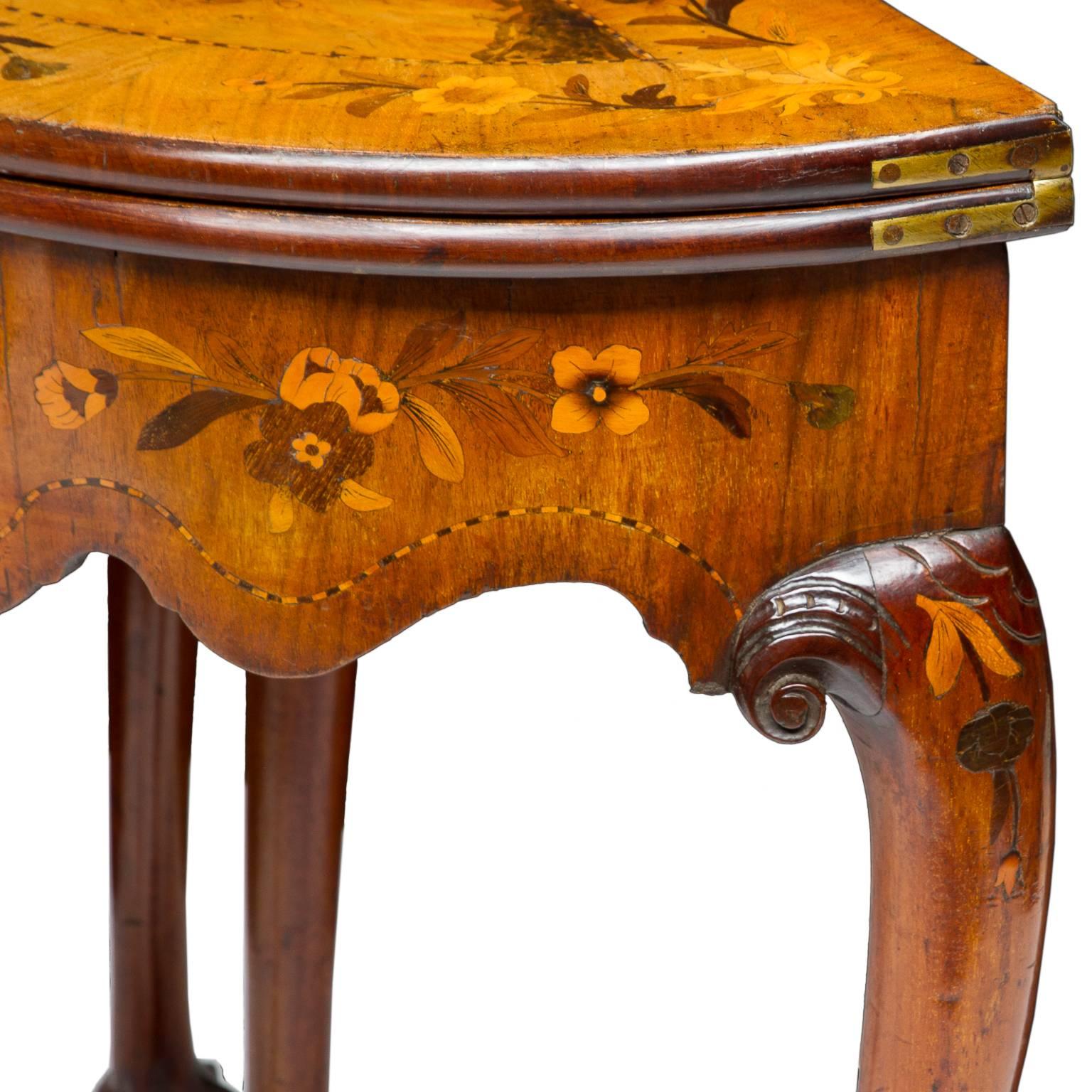 19th Century Dutch Marquetry Inlaid Flip Top Game Table 2
