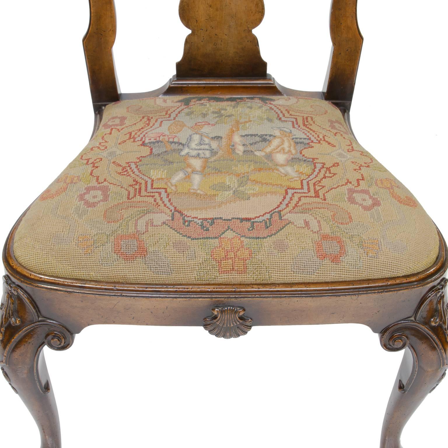 19th Century English Walnut Side Chairs 1