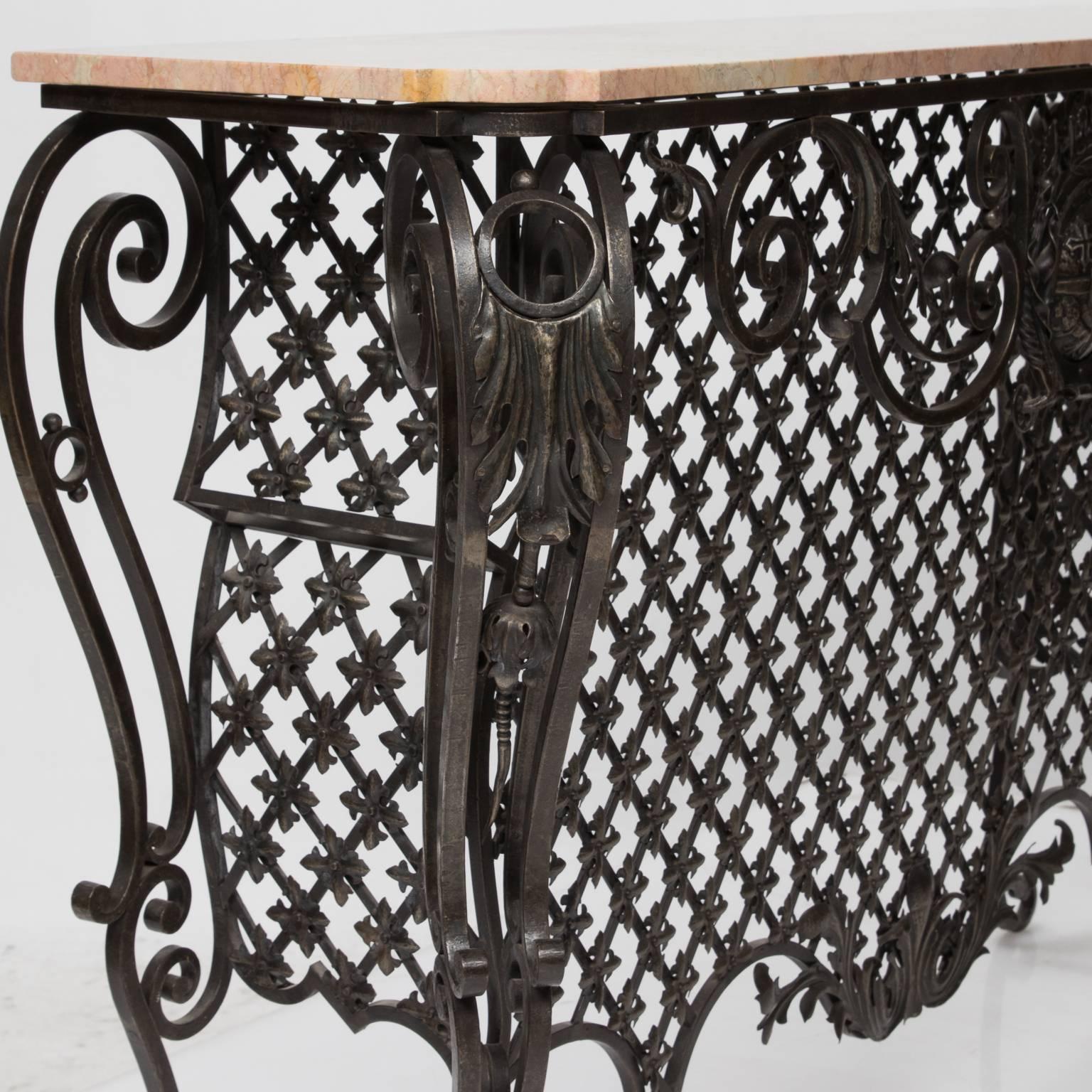 Hammered French Iron Console 