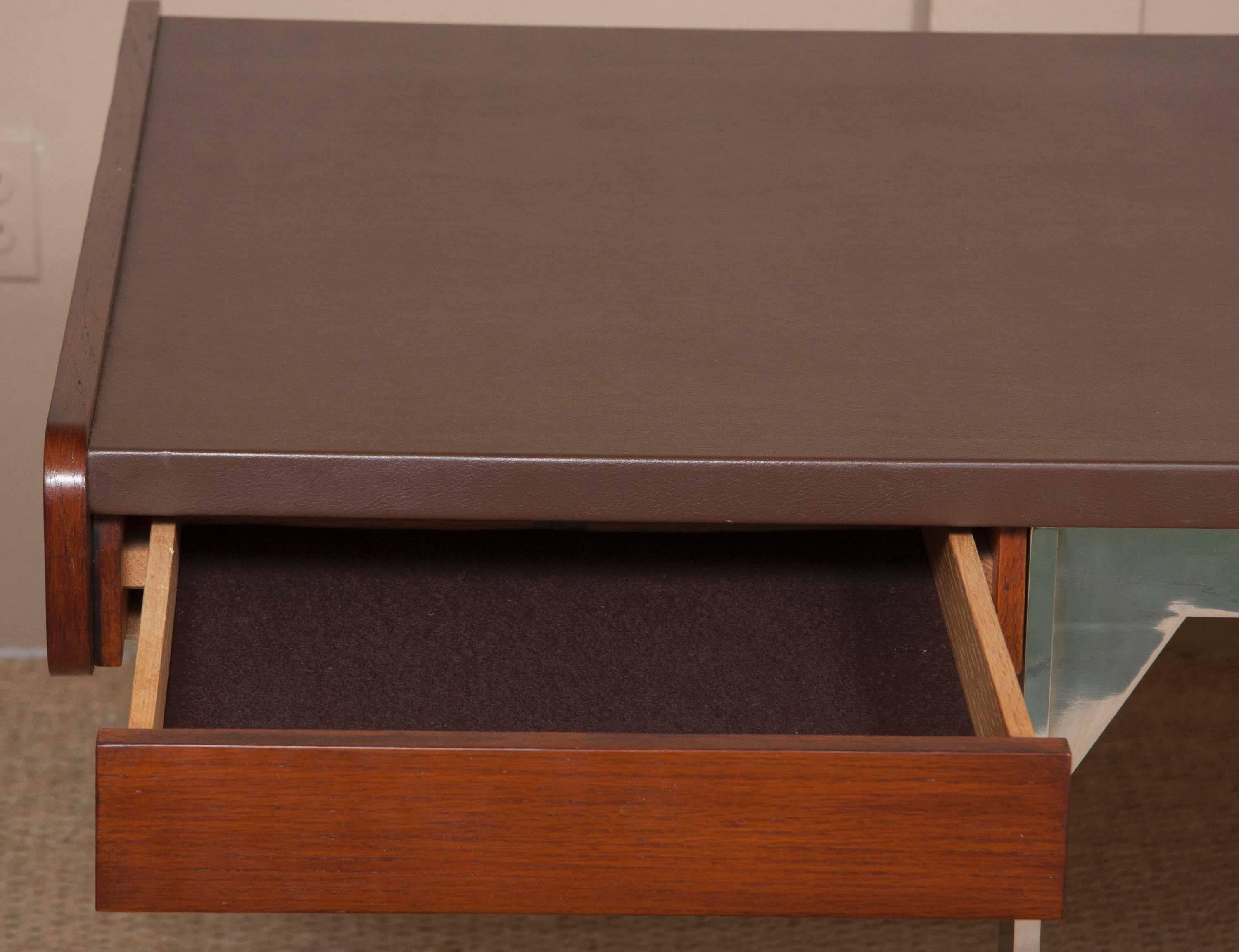 Oak and Chrome Desk by Ste. Marie & Laurent, Inc. 4